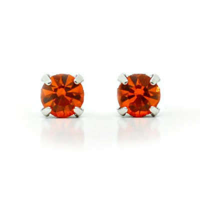 Mirabelle Bridesmaid Earring: Swarovski Crystal Stud Earring (Orange)